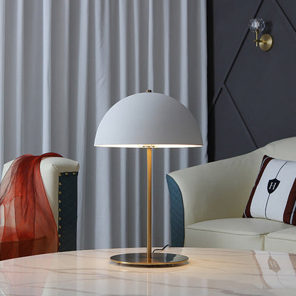 Modern Minimalist Iron Dome-Shaped 1-Light Table Lamp For Bedroom