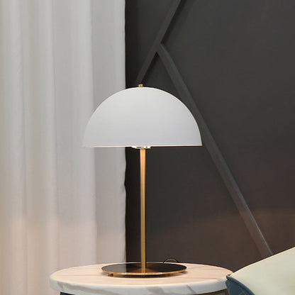 Modern Minimalist Iron Dome-Shaped 1-Light Table Lamp For Bedroom