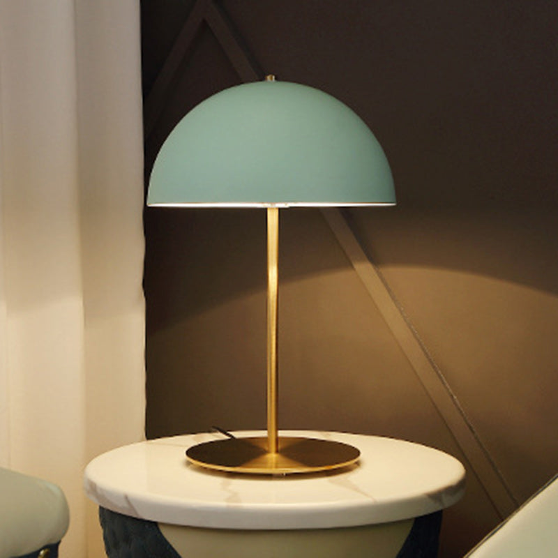 Modern Minimalist Iron Dome-Shaped 1-Light Table Lamp For Bedroom