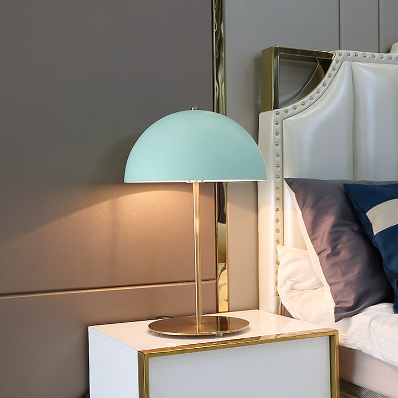 Modern Minimalist Iron Dome-Shaped 1-Light Table Lamp For Bedroom