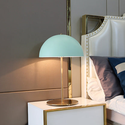 Modern Minimalist Iron Dome-Shaped 1-Light Table Lamp For Bedroom