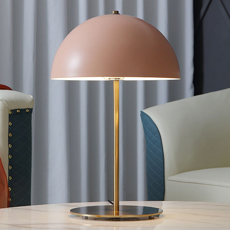 Modern Minimalist Iron Dome-Shaped 1-Light Table Lamp For Bedroom