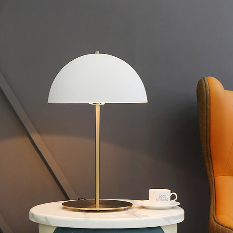 Modern Minimalist Iron Dome-Shaped 1-Light Table Lamp For Bedroom