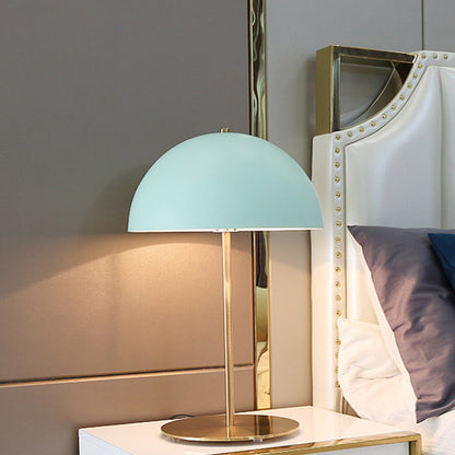 Modern Minimalist Iron Dome-Shaped 1-Light Table Lamp For Bedroom