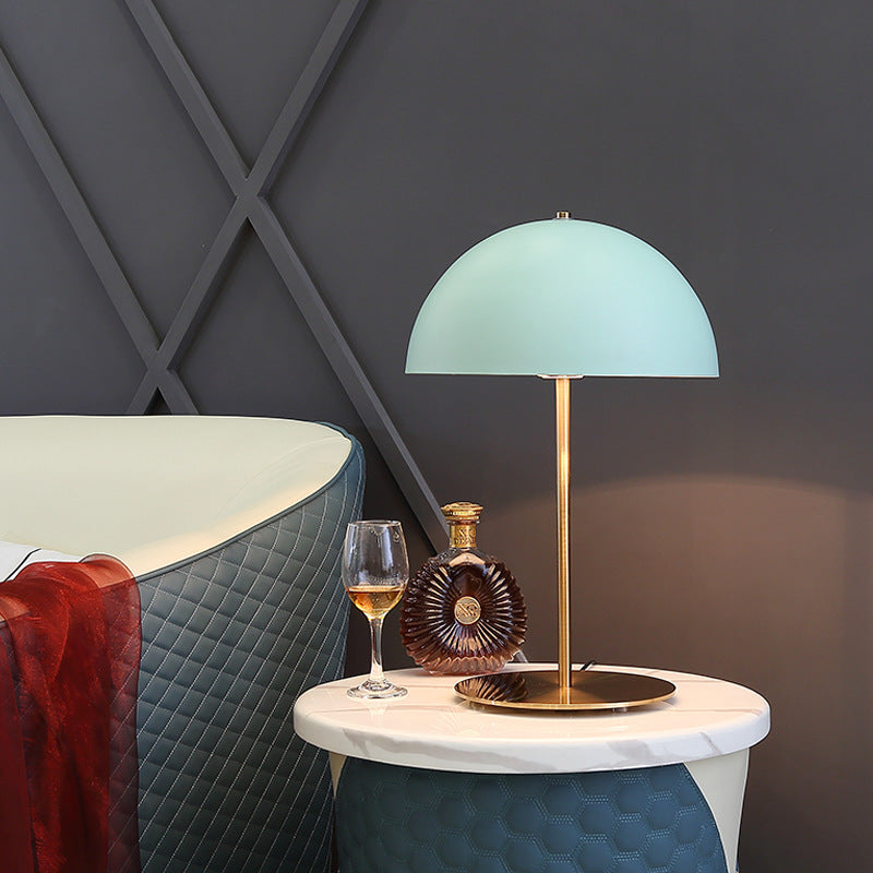 Modern Minimalist Iron Dome-Shaped 1-Light Table Lamp For Bedroom