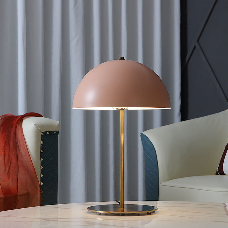 Modern Minimalist Iron Dome-Shaped 1-Light Table Lamp For Bedroom