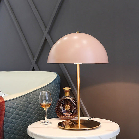 Modern Minimalist Iron Dome-Shaped 1-Light Table Lamp For Bedroom