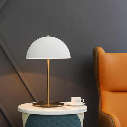 Modern Minimalist Iron Dome-Shaped 1-Light Table Lamp For Bedroom