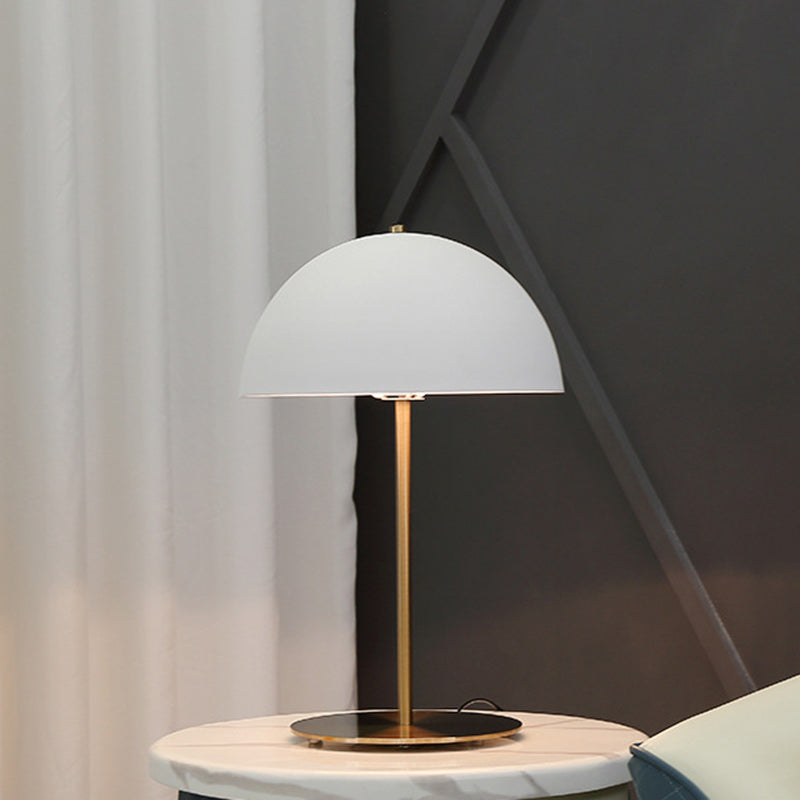Modern Minimalist Iron Dome-Shaped 1-Light Table Lamp For Bedroom