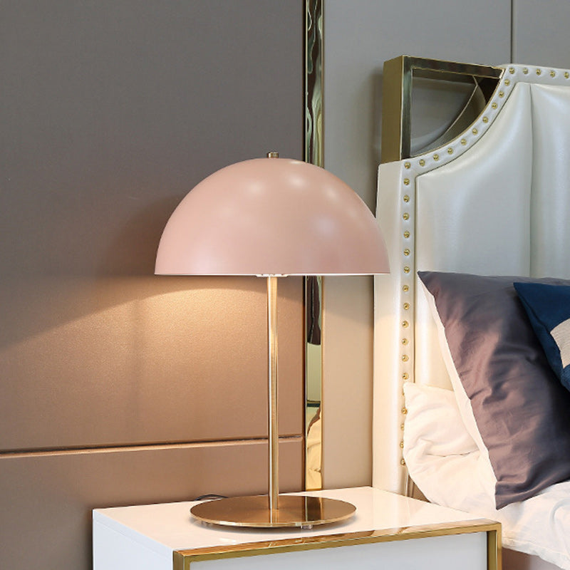 Modern Minimalist Iron Dome-Shaped 1-Light Table Lamp For Bedroom