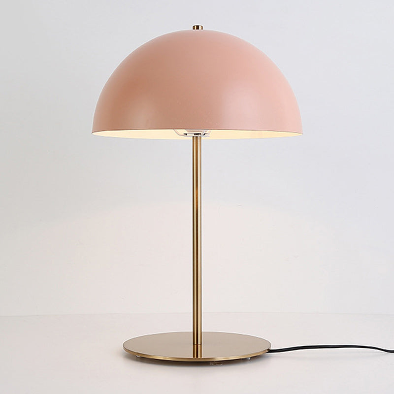 Modern Minimalist Iron Dome-Shaped 1-Light Table Lamp For Bedroom
