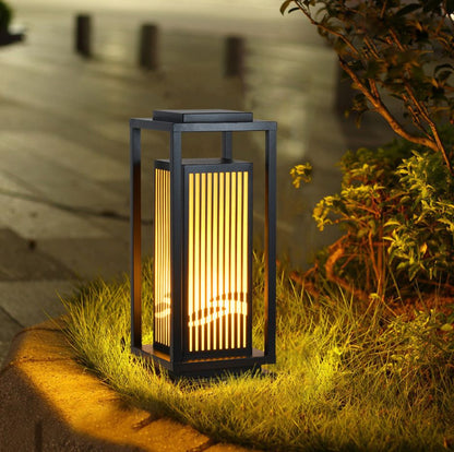 Modern Minimalist Stainless Steel & Resin Rectangular 1-Light Outdoor Light For Garden