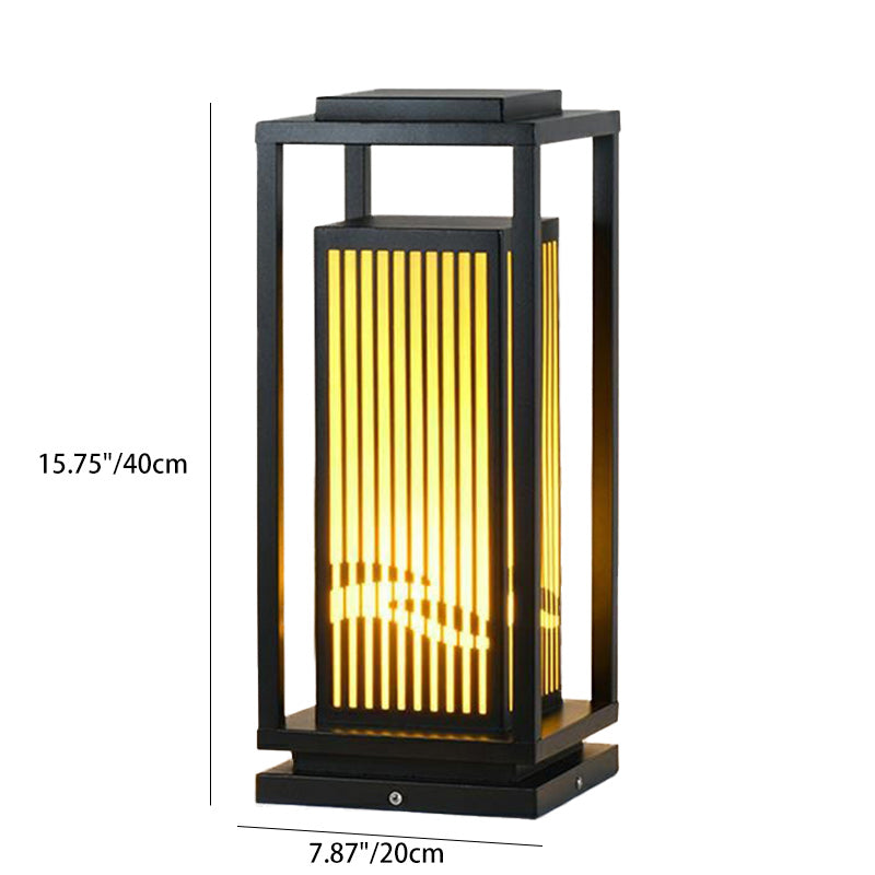 Modern Minimalist Stainless Steel & Resin Rectangular 1-Light Outdoor Light For Garden