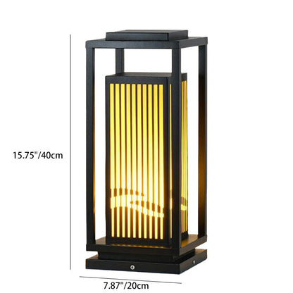 Modern Minimalist Stainless Steel & Resin Rectangular 1-Light Outdoor Light For Garden