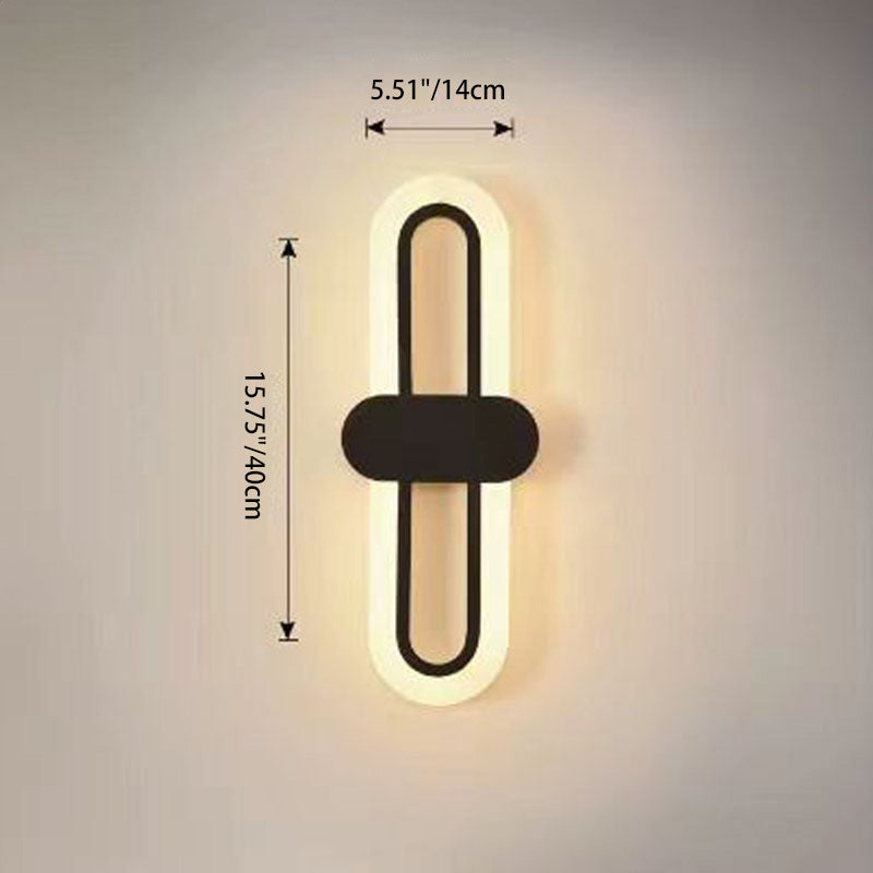 Modern Minimalist Iron Acrylic Oval LED Wall Sconce Lamp For Bedroom