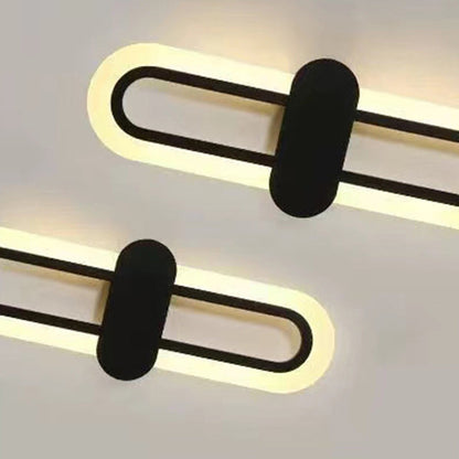 Modern Minimalist Iron Acrylic Oval LED Wall Sconce Lamp For Bedroom