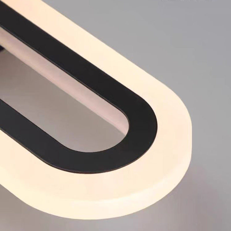 Modern Minimalist Iron Acrylic Oval LED Wall Sconce Lamp For Bedroom