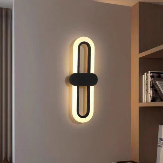 Modern Minimalist Iron Acrylic Oval LED Wall Sconce Lamp For Bedroom