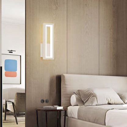 Modern Minimalist Iron Acrylic Rectangular LED Wall Sconce Lamp For Bedroom