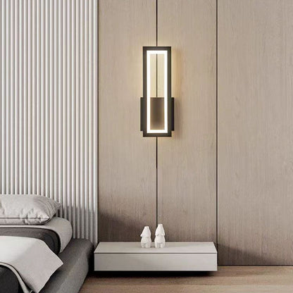 Modern Minimalist Iron Acrylic Rectangular LED Wall Sconce Lamp For Bedroom