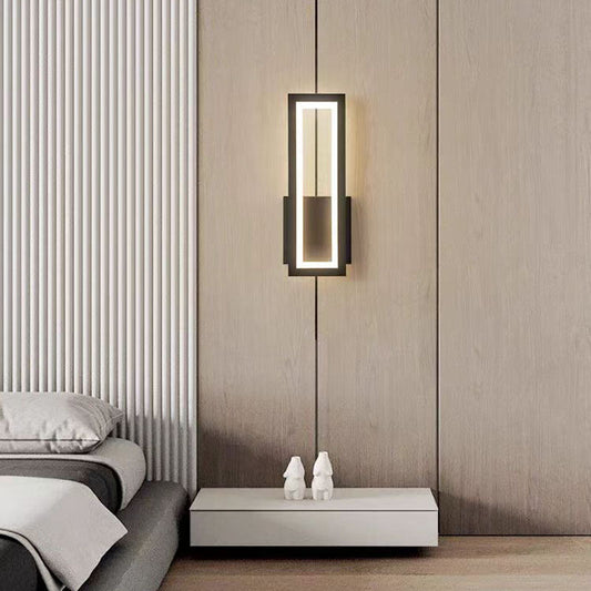 Modern Minimalist Iron Acrylic Rectangular LED Wall Sconce Lamp For Bedroom