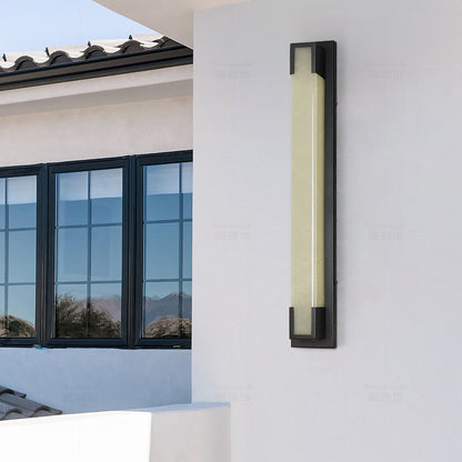 Modern Minimalist Stainless Steel Acrylic Rectangular LED Wall Sconce Lamp For Outdoor Patio