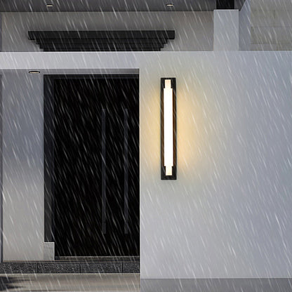 Modern Minimalist Stainless Steel Acrylic Rectangular LED Wall Sconce Lamp For Outdoor Patio