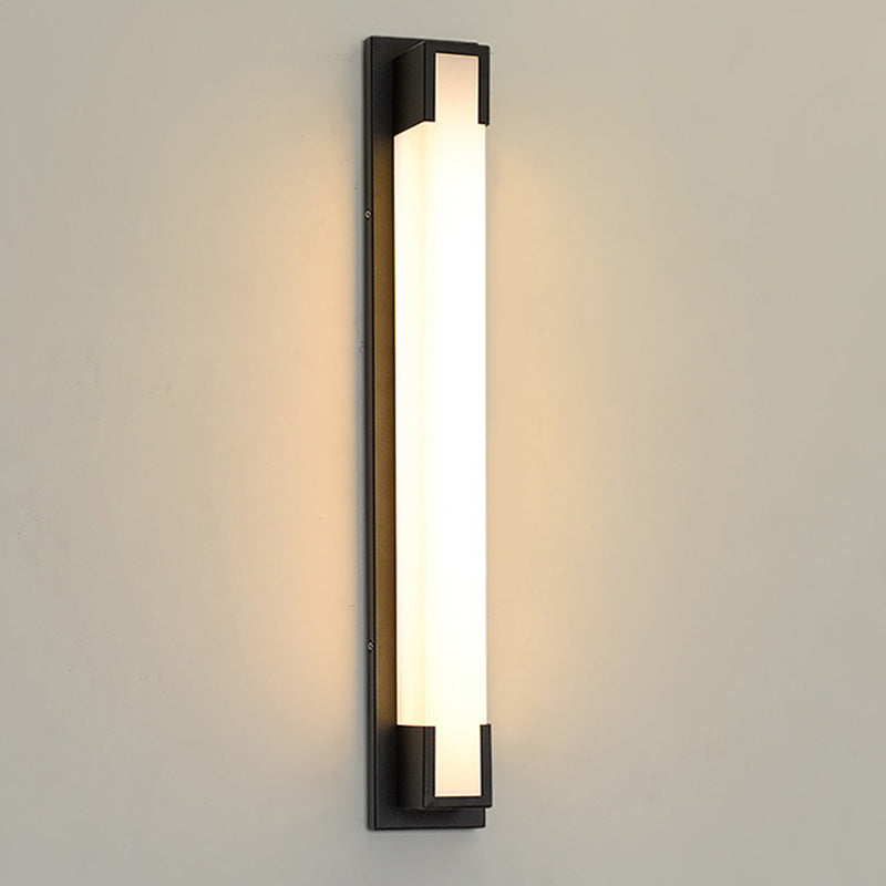 Modern Minimalist Stainless Steel Acrylic Rectangular LED Wall Sconce Lamp For Outdoor Patio