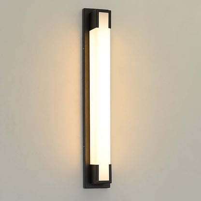 Modern Minimalist Stainless Steel Acrylic Rectangular LED Wall Sconce Lamp For Outdoor Patio