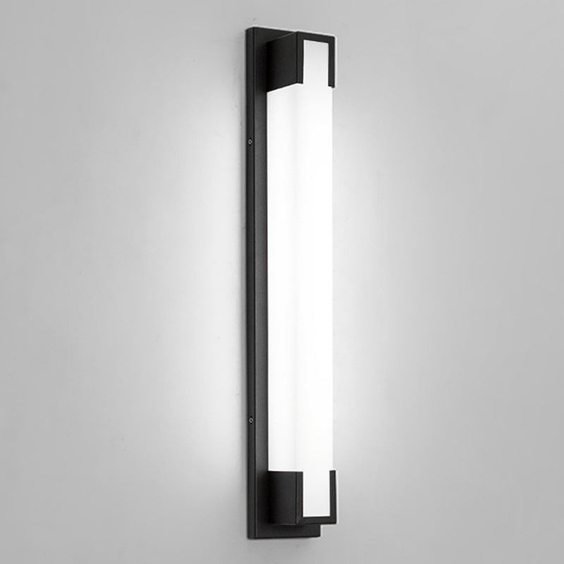 Modern Minimalist Stainless Steel Acrylic Rectangular LED Wall Sconce Lamp For Outdoor Patio