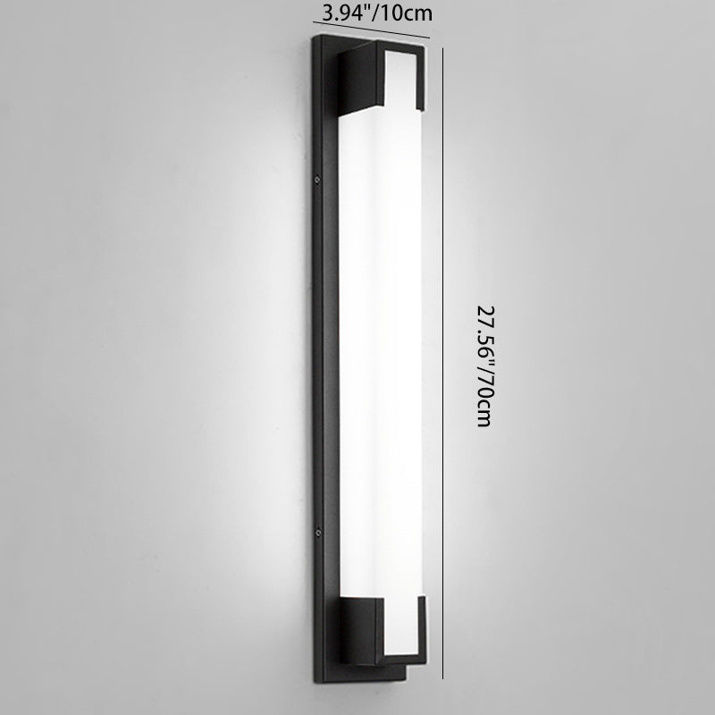Modern Minimalist Stainless Steel Acrylic Rectangular LED Wall Sconce Lamp For Outdoor Patio