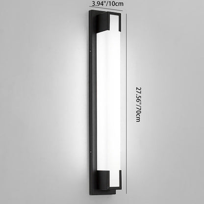 Modern Minimalist Stainless Steel Acrylic Rectangular LED Wall Sconce Lamp For Outdoor Patio