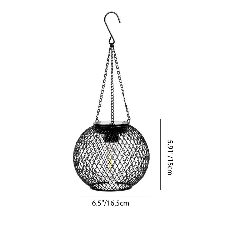 Modern Minimalist Solar Iron Cylindrical And Spherical LED Outdoor Light For Garden