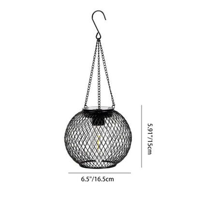 Modern Minimalist Solar Iron Cylindrical And Spherical LED Outdoor Light For Garden