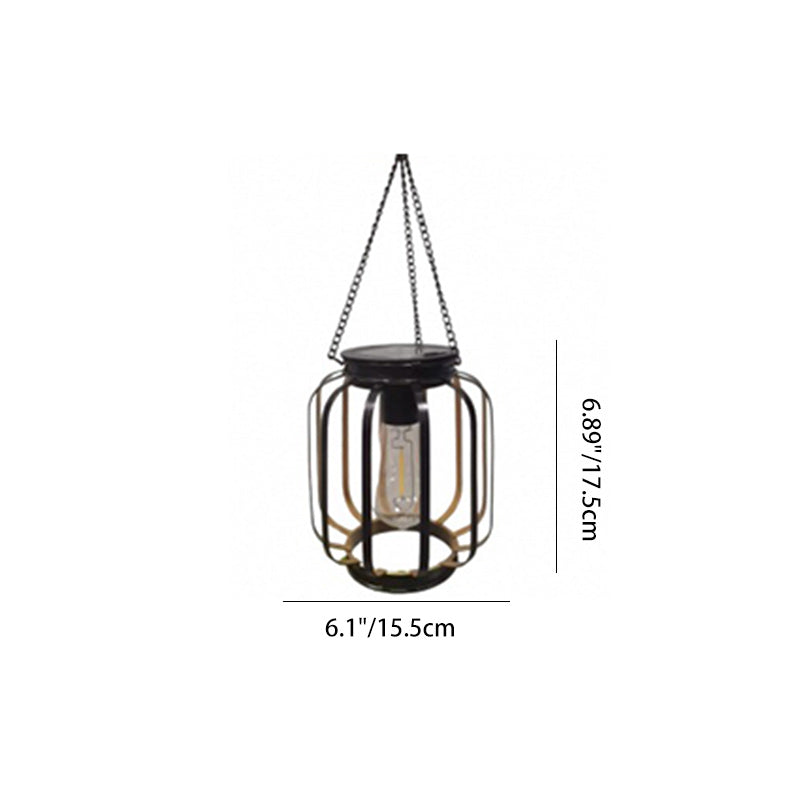 Modern Minimalist Solar Iron Cylindrical And Spherical LED Outdoor Light For Garden