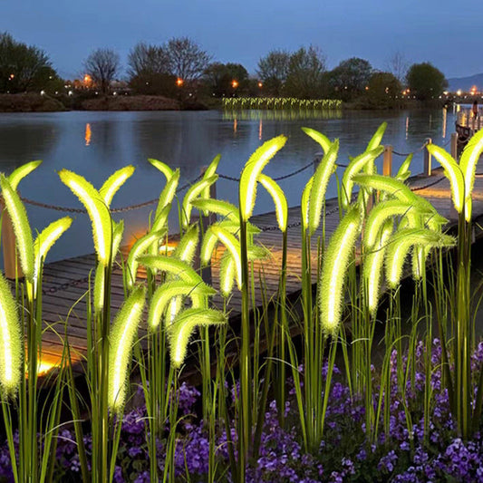 Modern Minimalist Silicone Faux Foxtail LED Outdoor Light For Garden