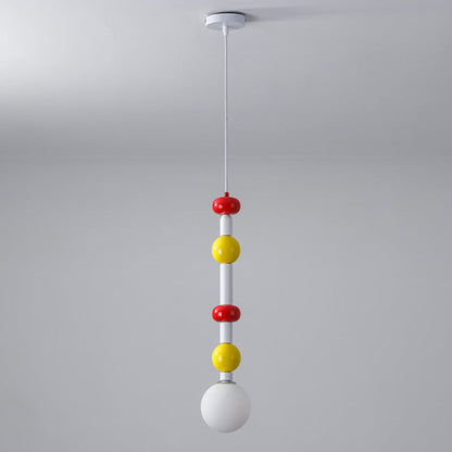 Contemporary Creative Iron And Glass Cylinder Globe 1-Light Pendant Light For Bedroom
