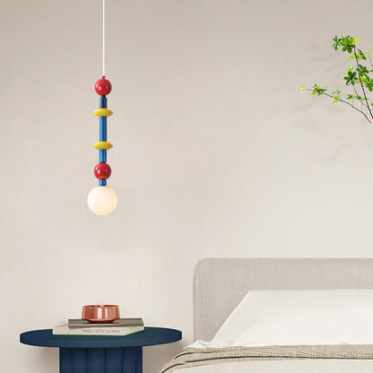 Contemporary Creative Iron And Glass Cylinder Globe 1-Light Pendant Light For Bedroom