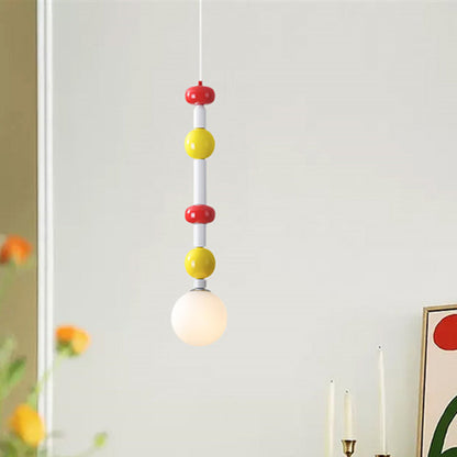Contemporary Creative Iron And Glass Cylinder Globe 1-Light Pendant Light For Bedroom
