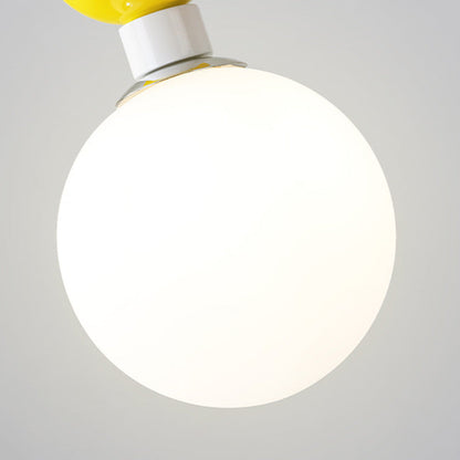 Contemporary Creative Iron And Glass Cylinder Globe 1-Light Pendant Light For Bedroom