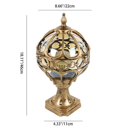 Traditional French Aluminum Glass Globe 1-Light Post Head Light Outdoor Light For Garden