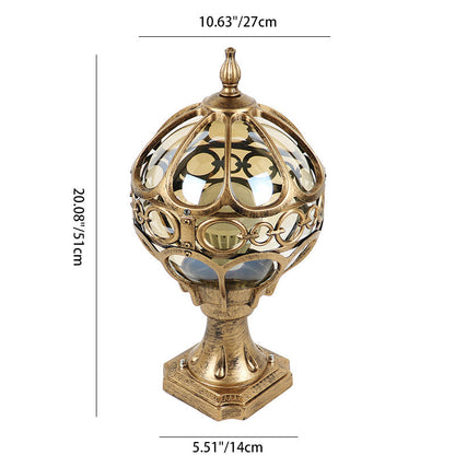 Traditional French Aluminum Glass Globe 1-Light Post Head Light Outdoor Light For Garden