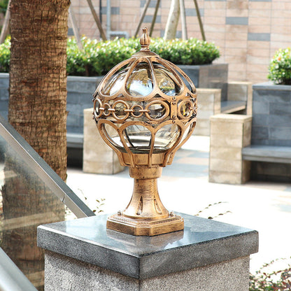 Traditional French Aluminum Glass Globe 1-Light Post Head Light Outdoor Light For Garden