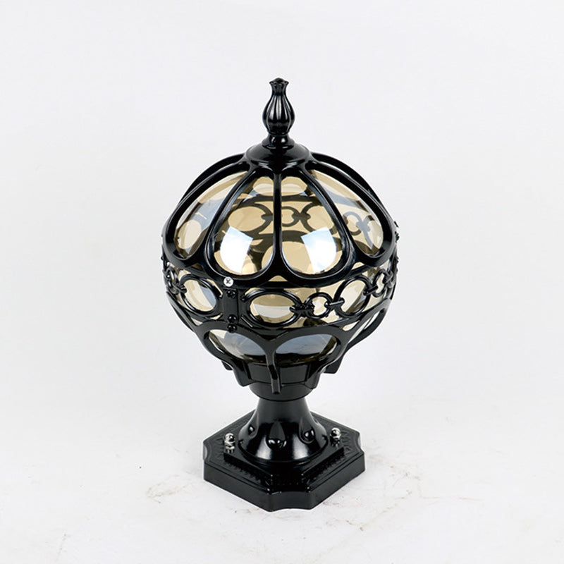Traditional French Aluminum Glass Globe 1-Light Post Head Light Outdoor Light For Garden