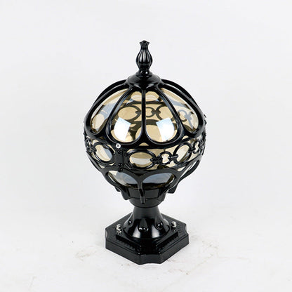 Traditional French Aluminum Glass Globe 1-Light Post Head Light Outdoor Light For Garden
