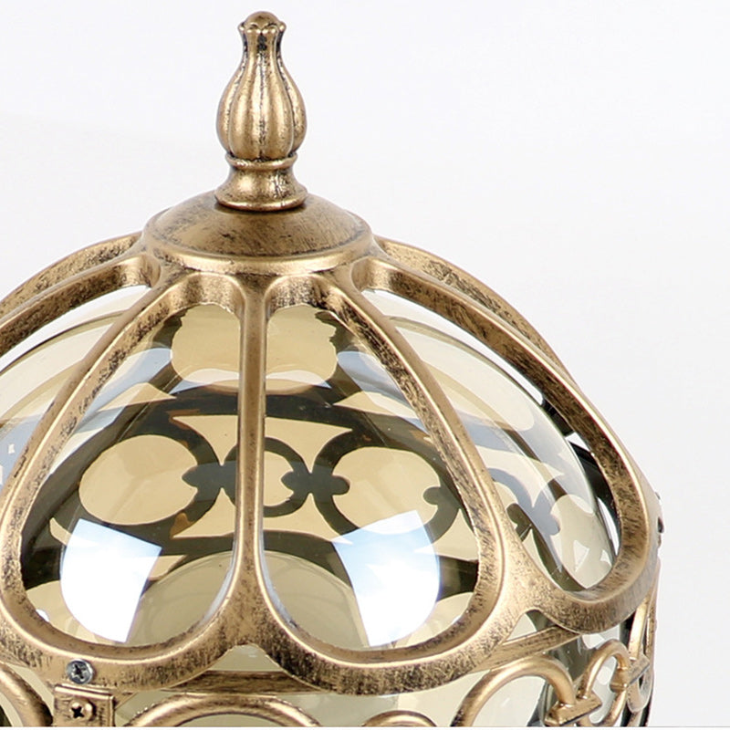 Traditional French Aluminum Glass Globe 1-Light Post Head Light Outdoor Light For Garden