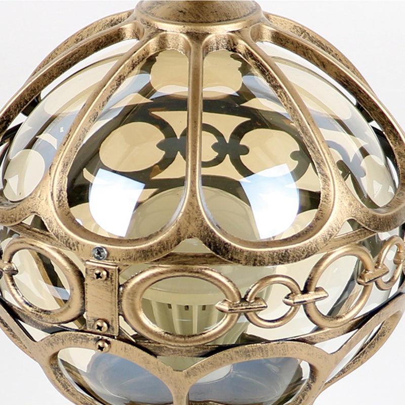 Traditional French Aluminum Glass Globe 1-Light Post Head Light Outdoor Light For Garden