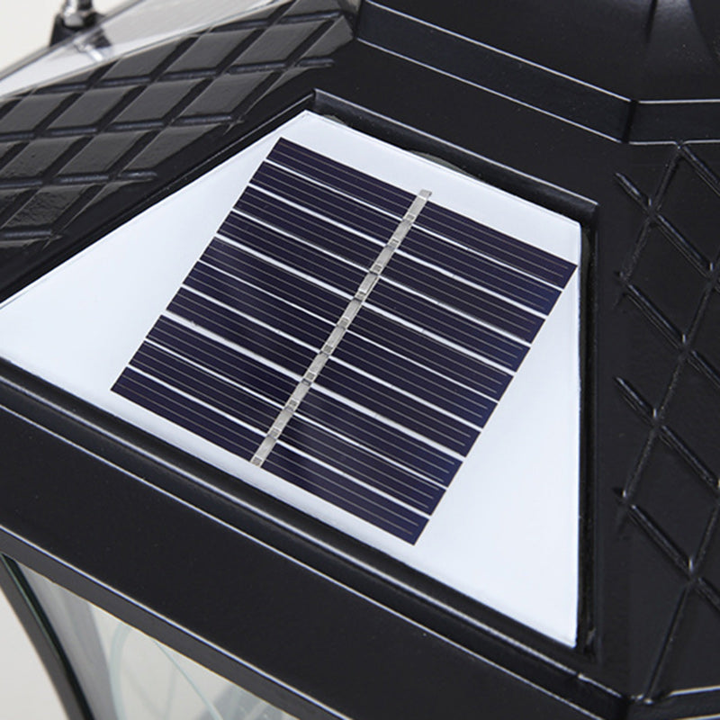 Traditional European Solar Aluminum Glass Octagonal LED Post Head Outdoor Light For Garden