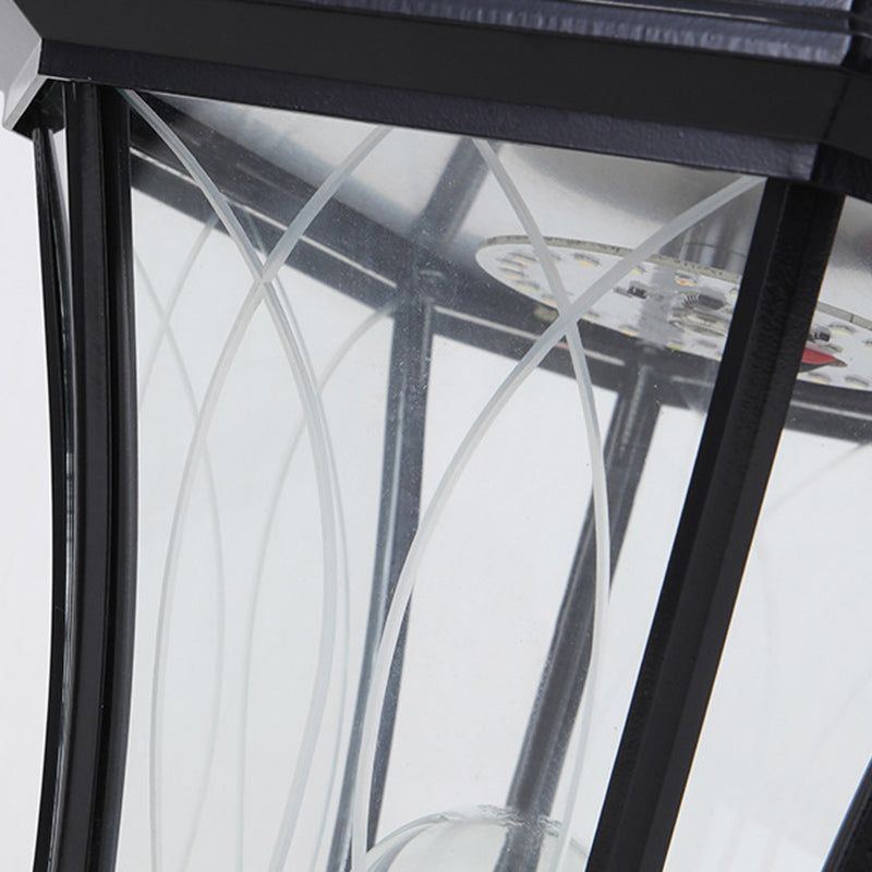 Traditional European Solar Aluminum Glass Octagonal LED Post Head Outdoor Light For Garden