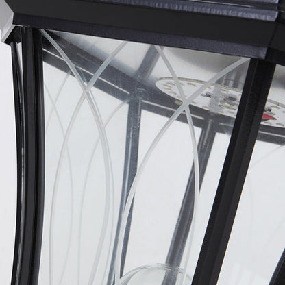 Traditional European Solar Aluminum Glass Octagonal LED Post Head Outdoor Light For Garden